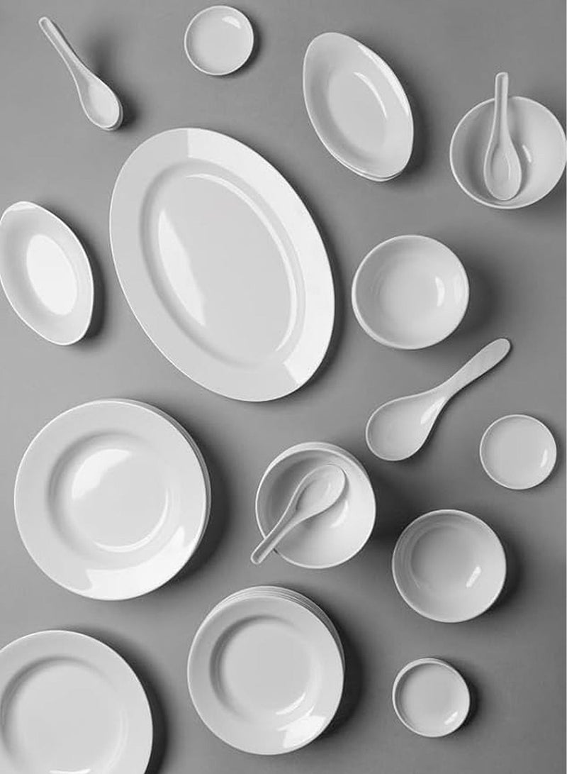 CC Bin Shihon Melamine Dinner Set 25 Pieces For 4 People White Dishwasher Safe - Image 2